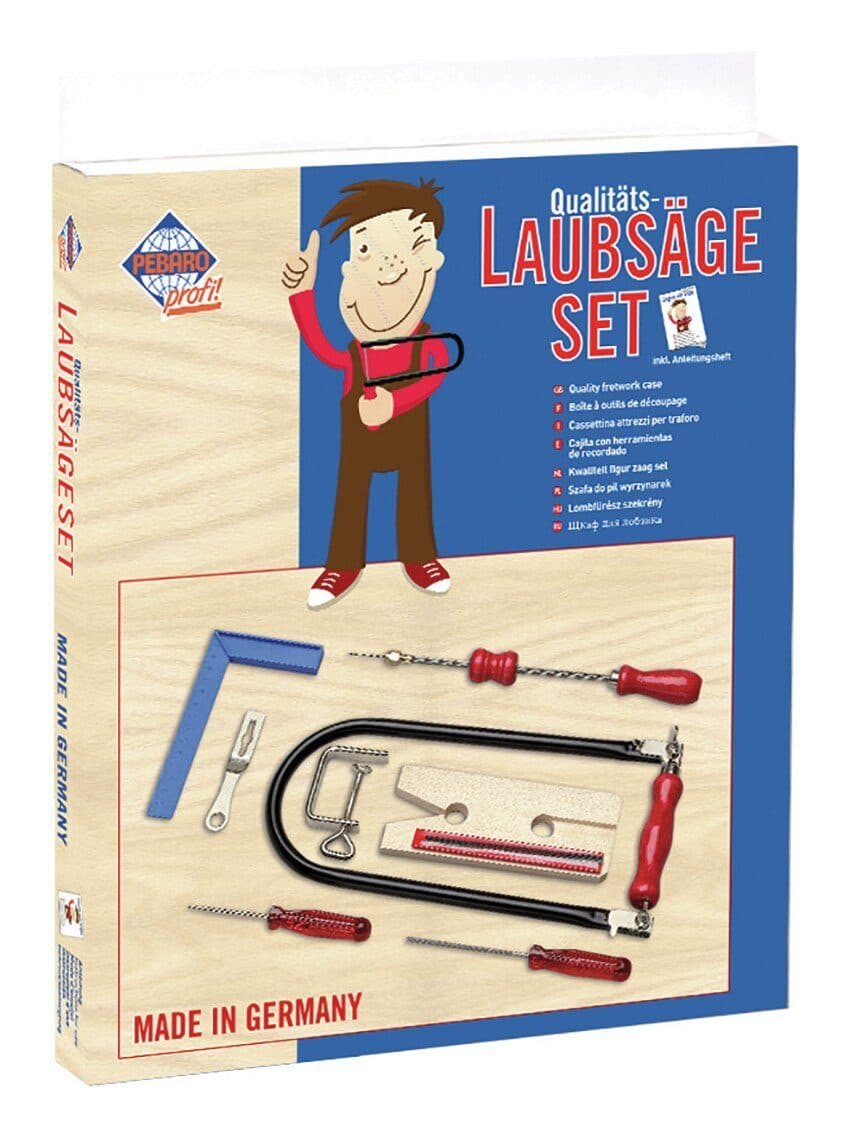 Pebaro Kinder-Werkzeug-Set Laubsägeset mit Tischchen, Bohrern & Feile