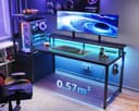 ODK Gamingtisch 151cm Schwarz mit LED, Schubladen & USB Bild 2