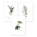 Kreative Feder Poster Set 3tlg. Pflanzen Wandbild DIN A4 A3 Bild 2