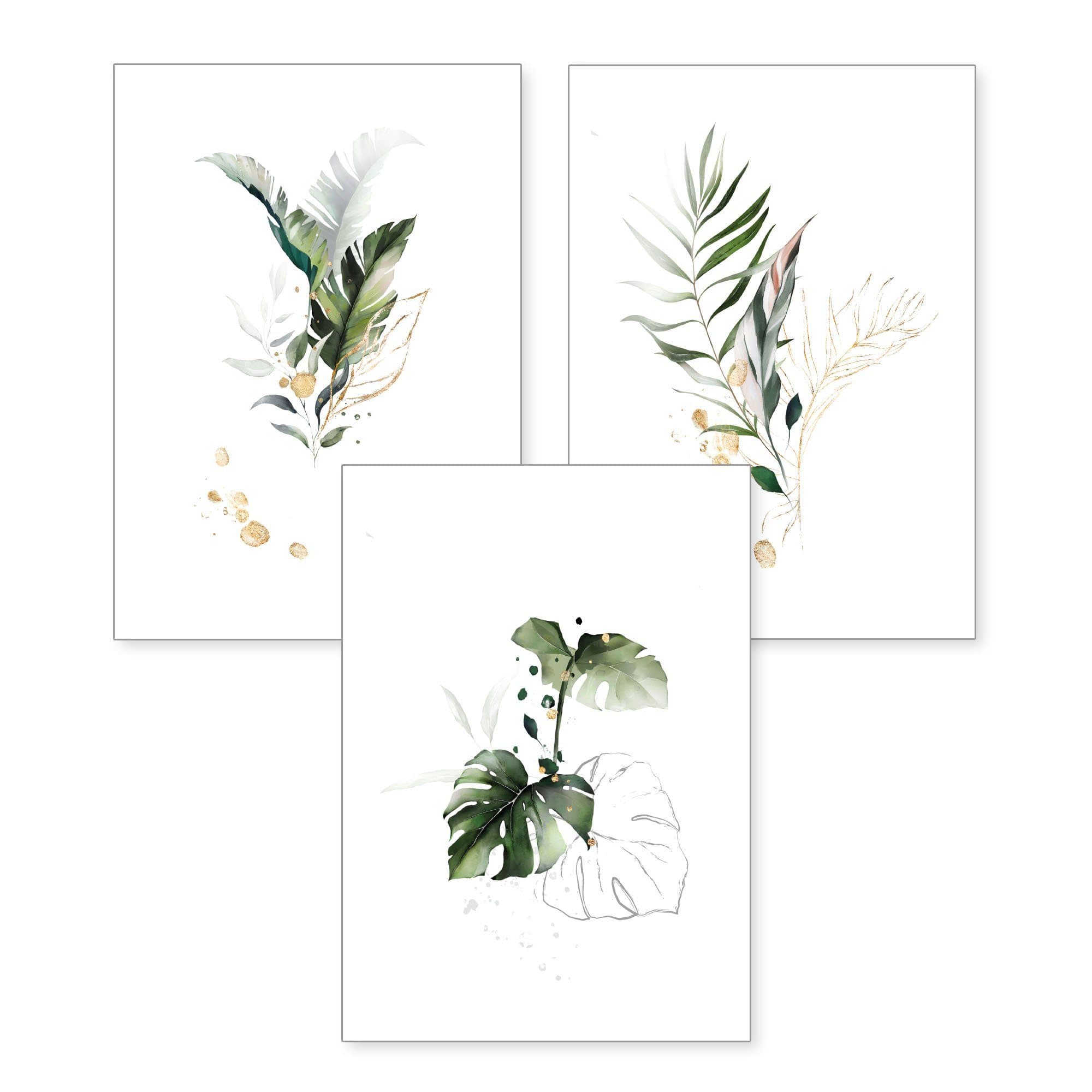 Kreative Feder Poster Set 3tlg. Pflanzen Wandbild DIN A4 A3 - Bild 2