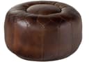 Massivmoebel24 Hocker CHESTERFIELD Echtleder Braun Bild 2