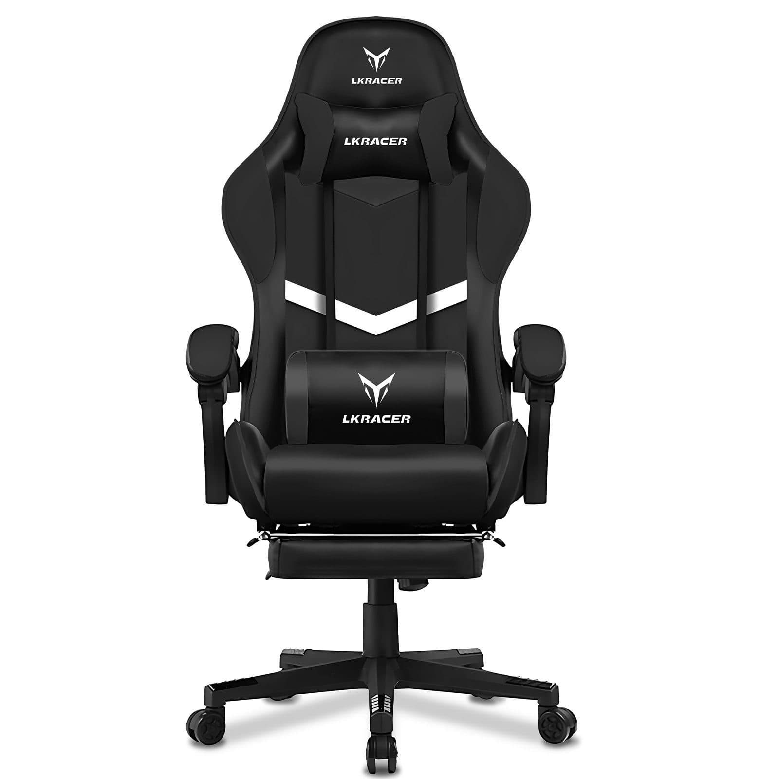 LUCKRACER Gaming-Stuhl Schwarz Ergonomisch mit Lendenkissen - Bild 2
