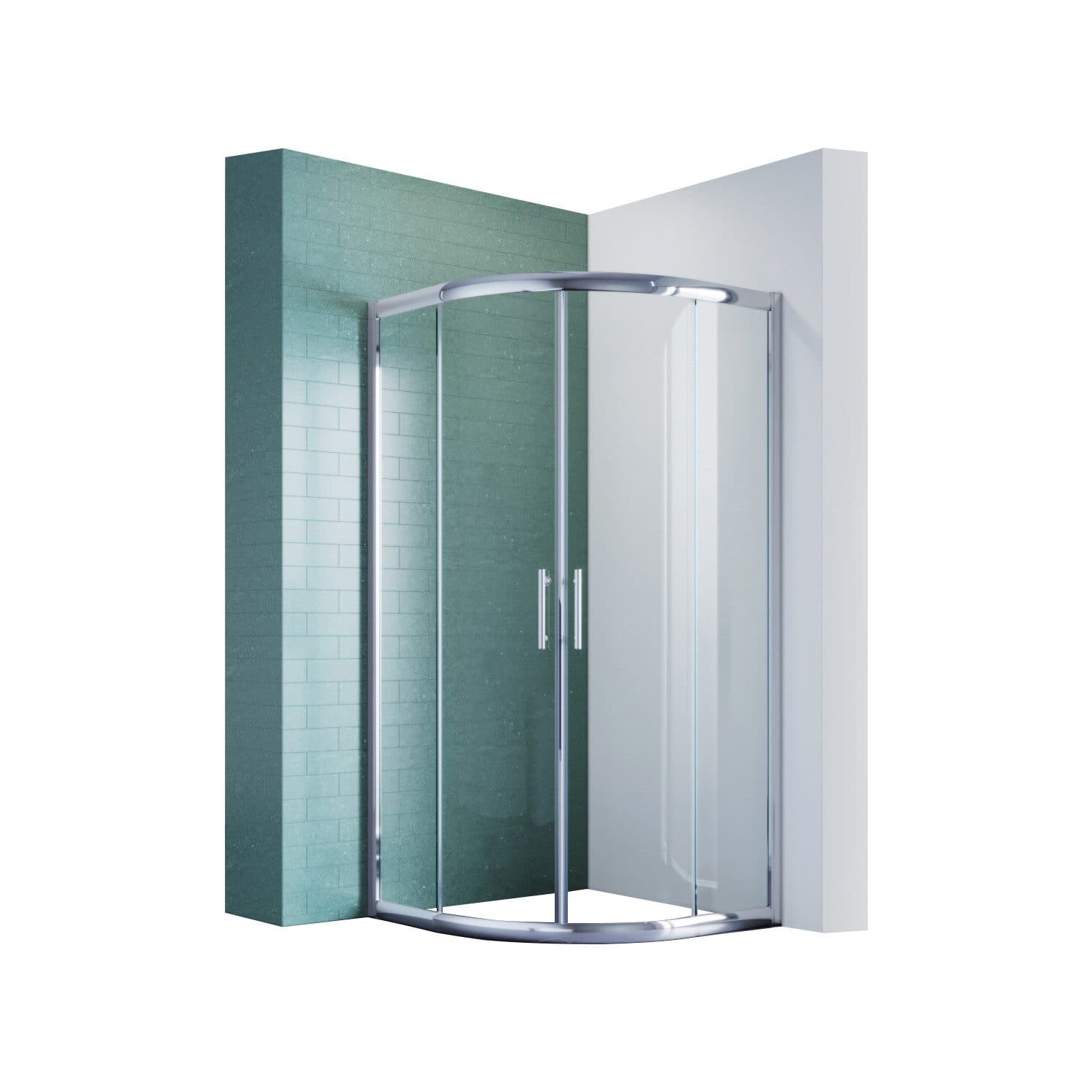 SONNI Runddusche Duschkabine Schiebetür Viertelkreis ESG 100x100 cm - Bild 2