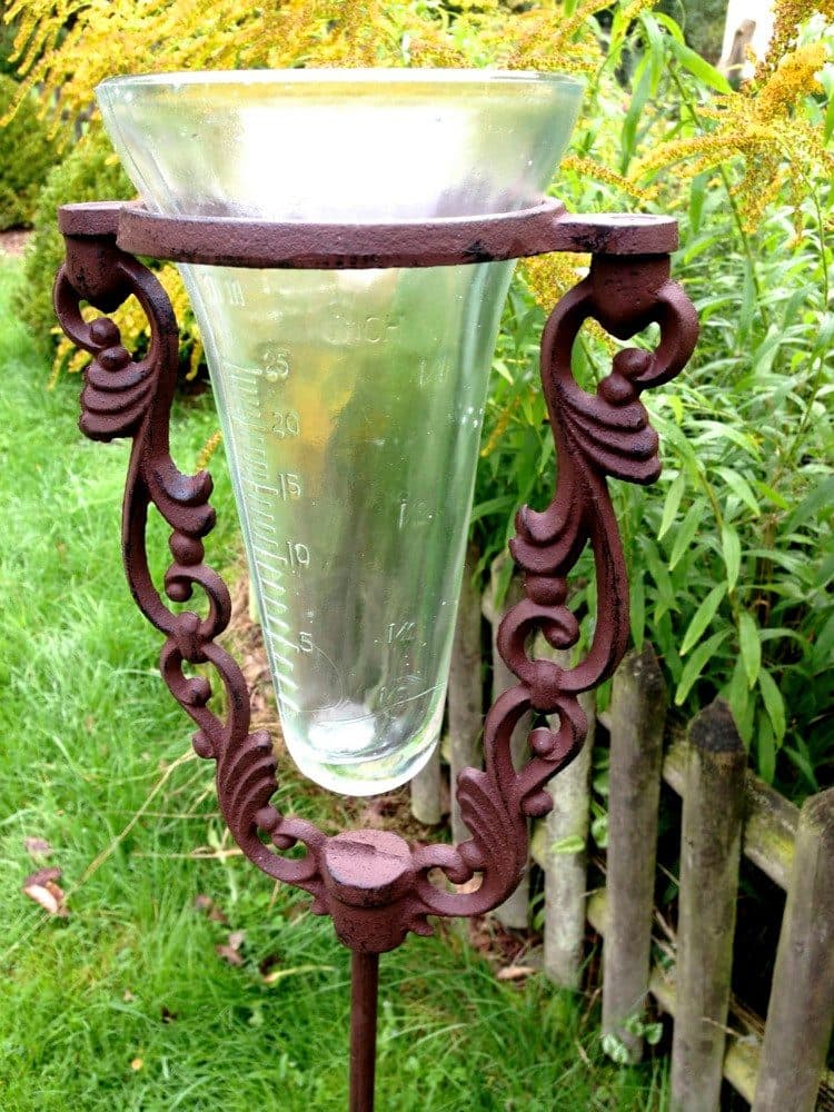 Antikas Gartenfigur Glas-Regenmesser Transparent - Bild 2
