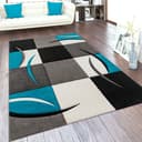 PACO HOME Teppich Diamond 665 Türkis Blau 3D-Design Kurzflor Bild 2