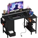 L-förmiger Ergonomischer Computertisch aus Spanplatten, Holz und Metall Bild 2