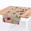 SCHÖNER LEBEN. Tischläufer Beige mit Blättern Braun Grün Rot Handmade Bild 2