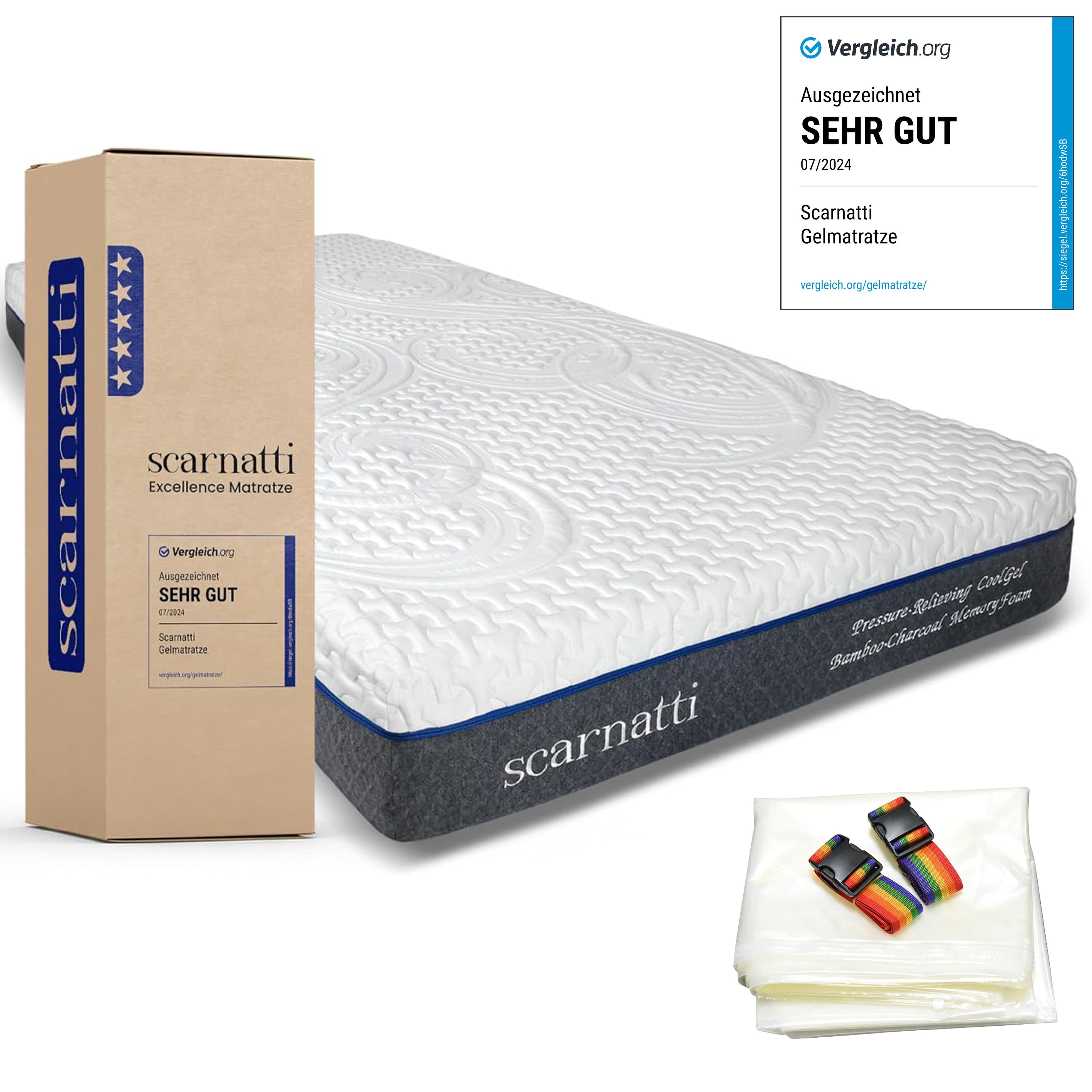 Scarnatti Gel Memory Foam Matratze 18 cm 7-Zonen Bambus Aktivkohle - Bild 2
