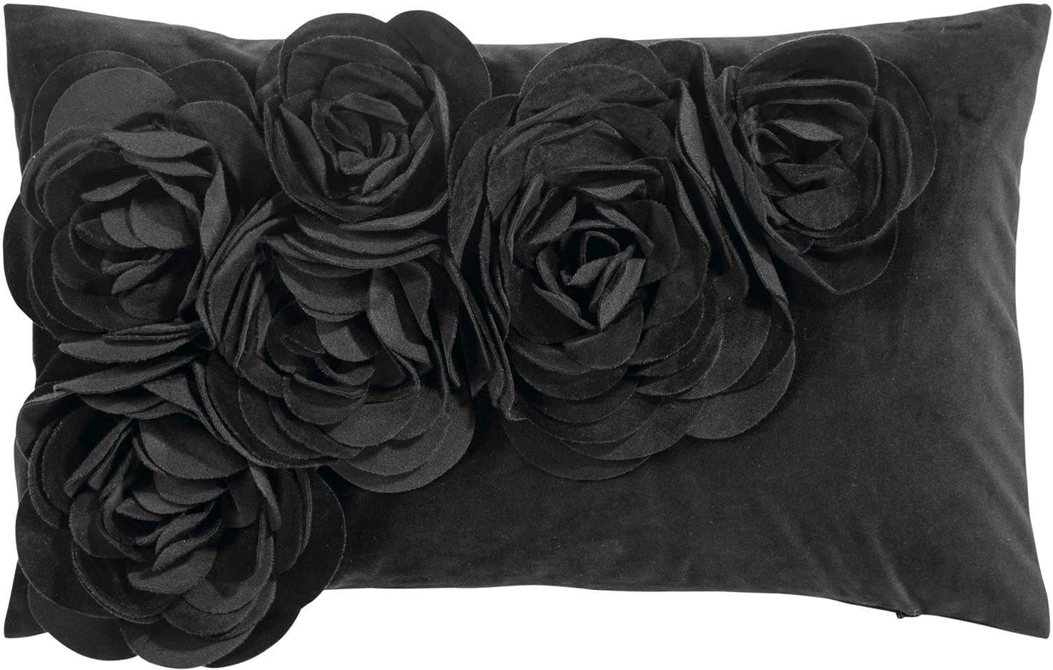Dekokissen PAD "Floral" Schwarz 3D