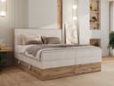 MKS MÖBEL Boxspringbett WOOD CLASSIC KING mit Bettkästen und Topper Bild 2