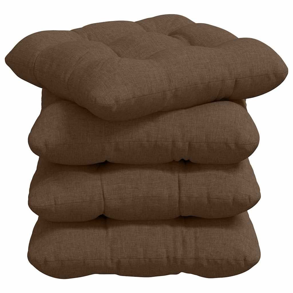 vidaXL Sitzkissen 4er Set Braun 40x40 cm Stoff - Bild 2
