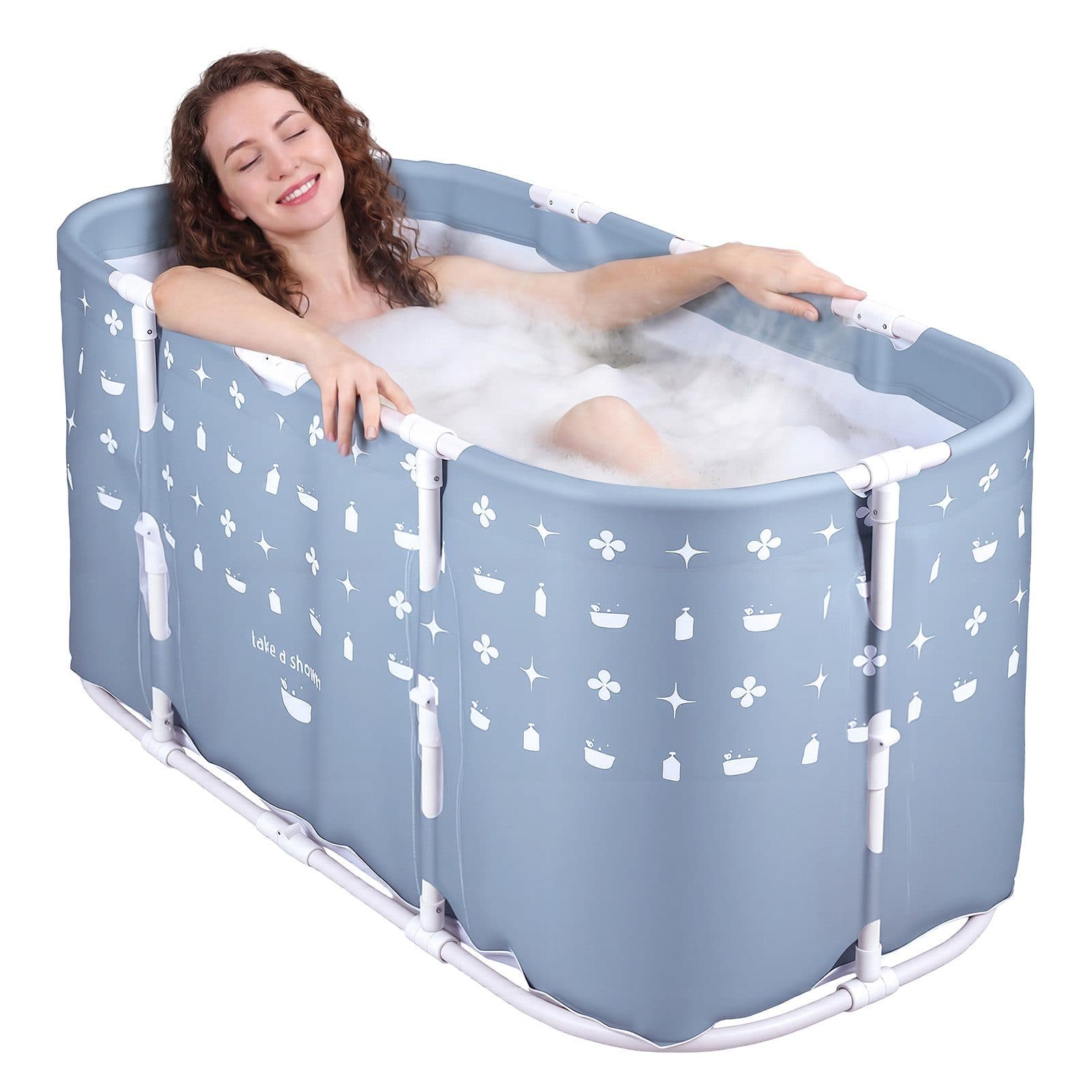Rutaqian Faltbare Badewanne Grau PVC Tragbar - Bild 2