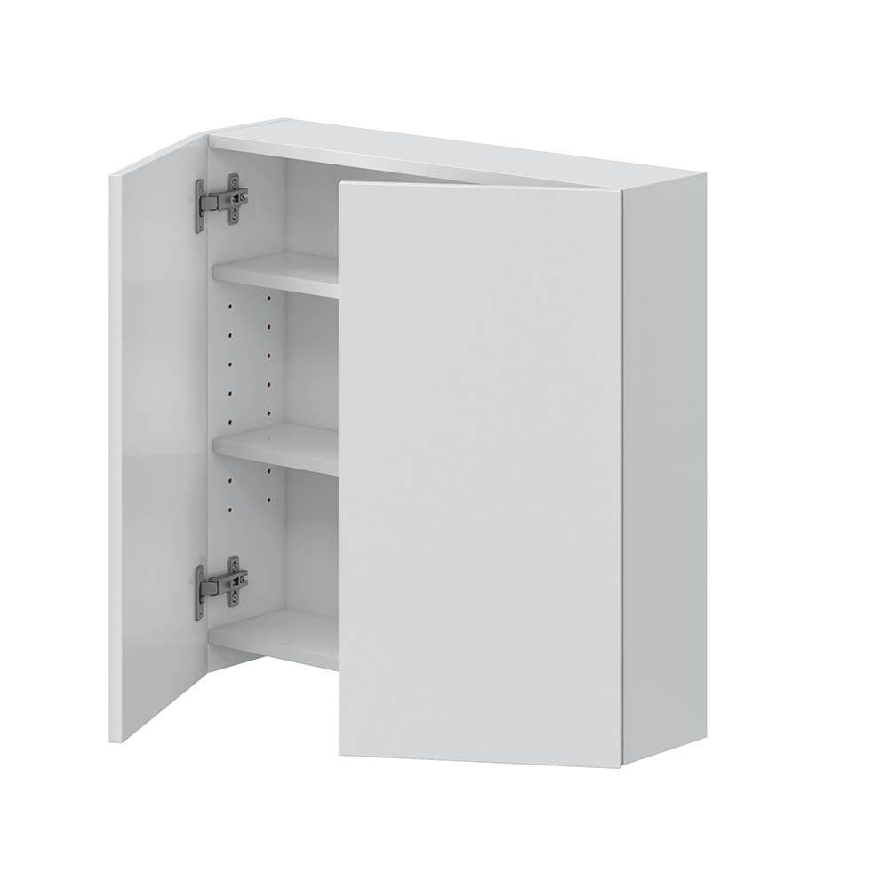 FORES HABITAT Hängeschrank Weiß Glänzend 2 Türen 2 Böden - Bild 2