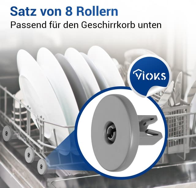 VIOKS Geschirrspüler Korbrollen Ersatz