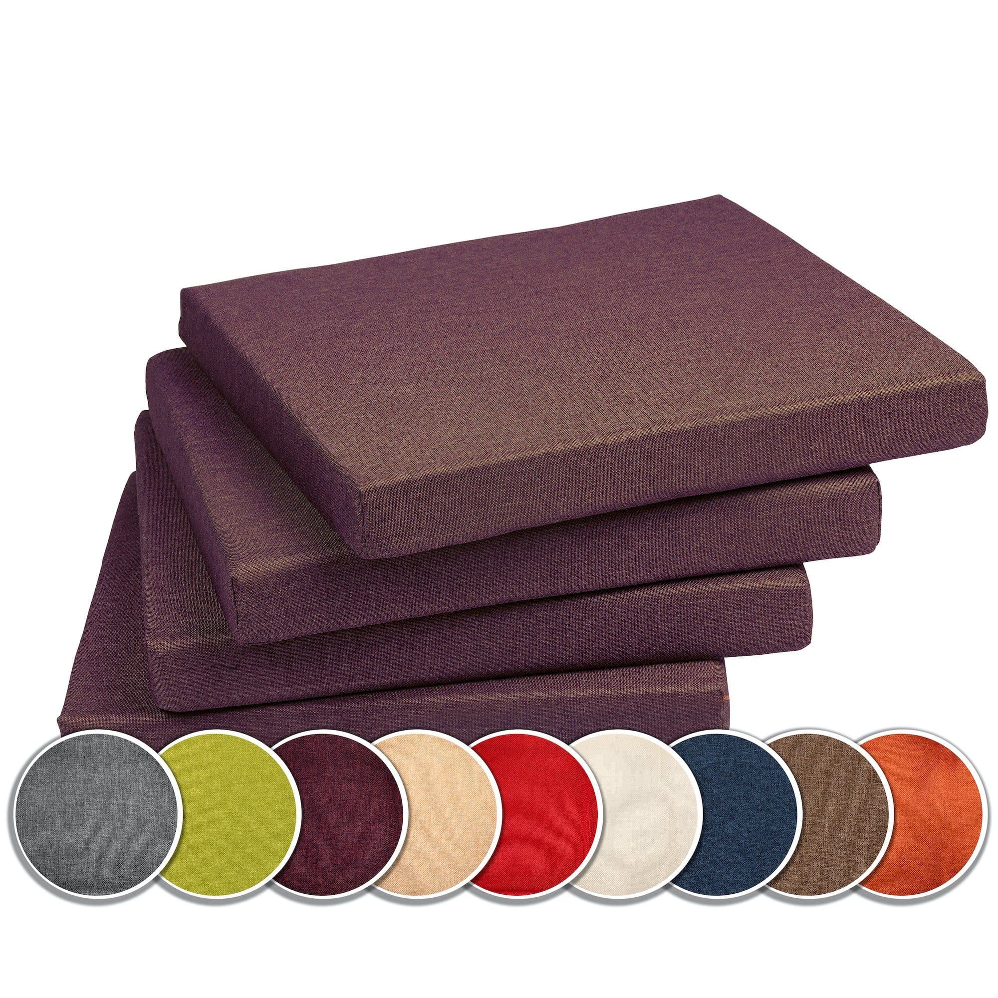 sunnypillow Stuhlkissen 4er Set Violett Sitzauflage für Stühle - Bild 2