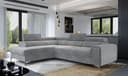 MOEBLO Ecksofa OLIVIER L-Form mit Schlaffunktion Grau Samt Bild 2
