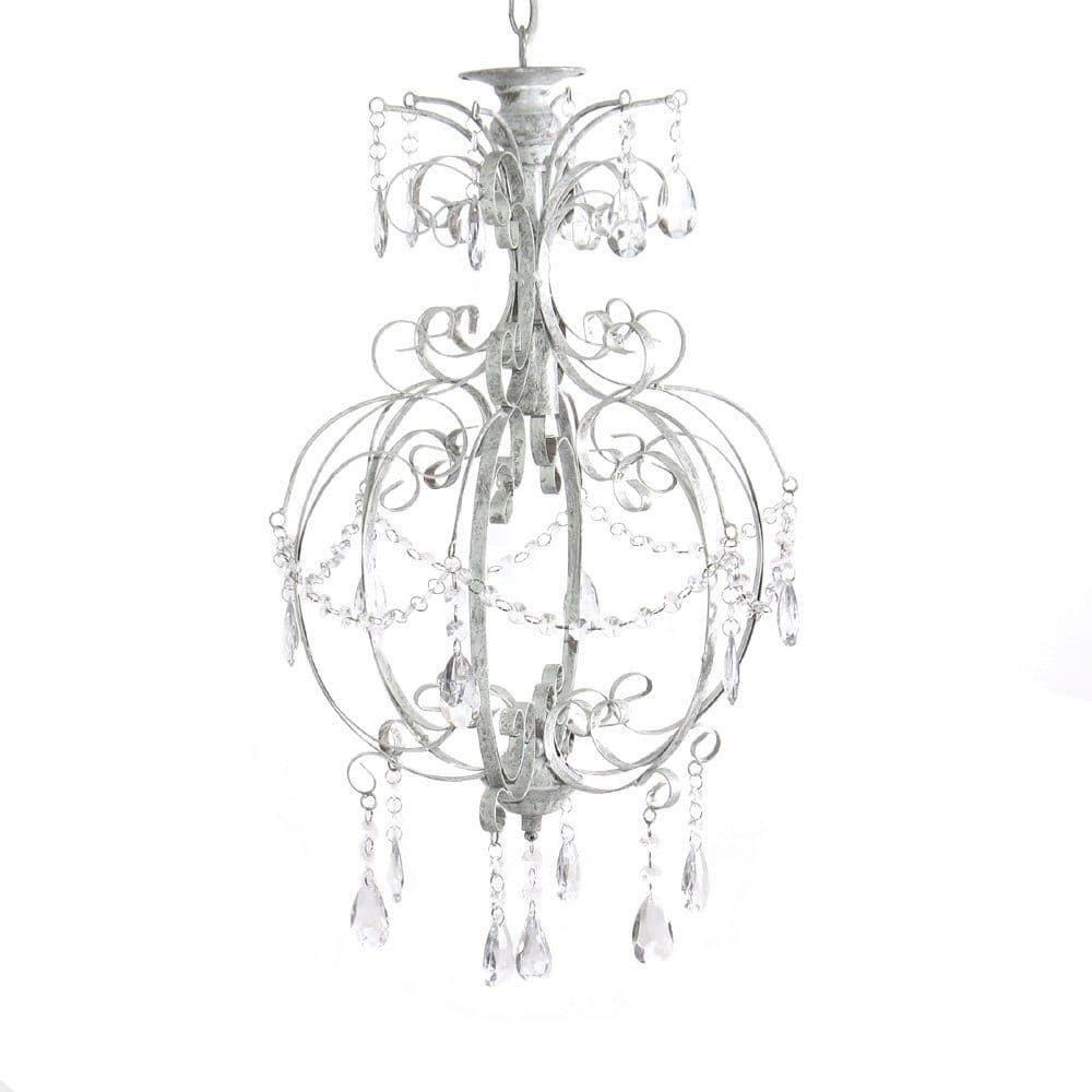 Grafelstein Kronleuchter ANTIQUE Shabby Chic Grau/Weiß