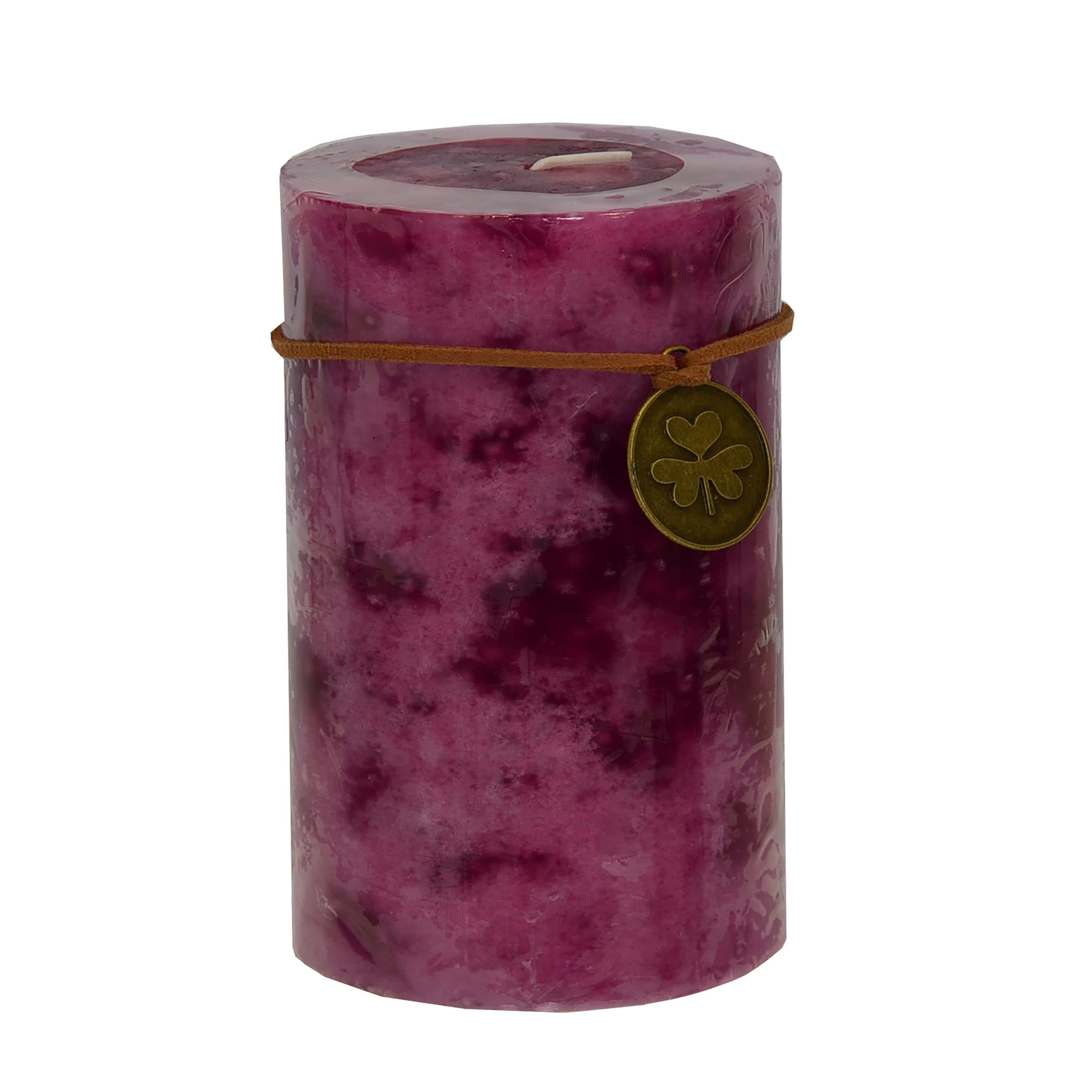B&S Stumpenkerze Trendkerze Mauve Marmoriert