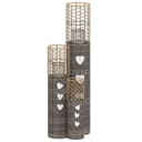 vidaXL Windlicht Kerzenhalter 3 Stk Grau Korbweide Bild 2