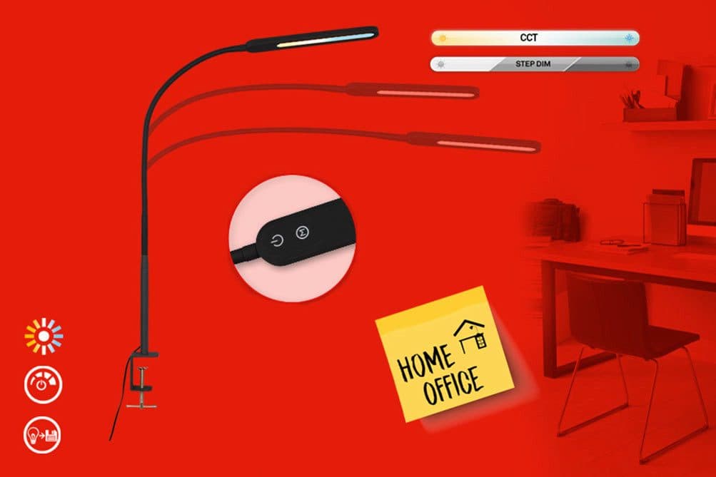 Briloner Leuchten LED Klemmleuchte SERVO Schwarz Dimmbar