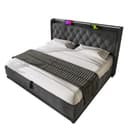 TavilaEcon Boxspringbett Grau 360° LED USB Typ-C Bild 2