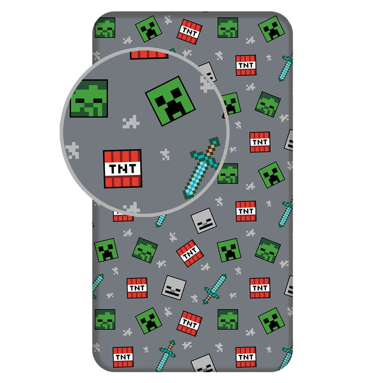 Jerry Fabrics Minecraft Spannbettlaken Grau We Got This Design - Bild 2