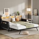 Flieks Daybett Metall Schwarz mit Ausziehbett LED USB Bild 2