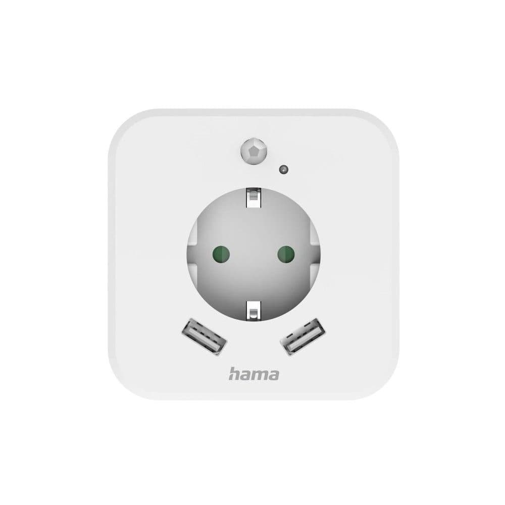 Hama LED Nachtlicht mit Steckdose und 2 USB-Anschlüssen - Weiß - Bild 2