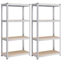 SONGMICS Standregal Küchenregal 2-tlg. 40 x 80 x 160 cm Silber Bild 2