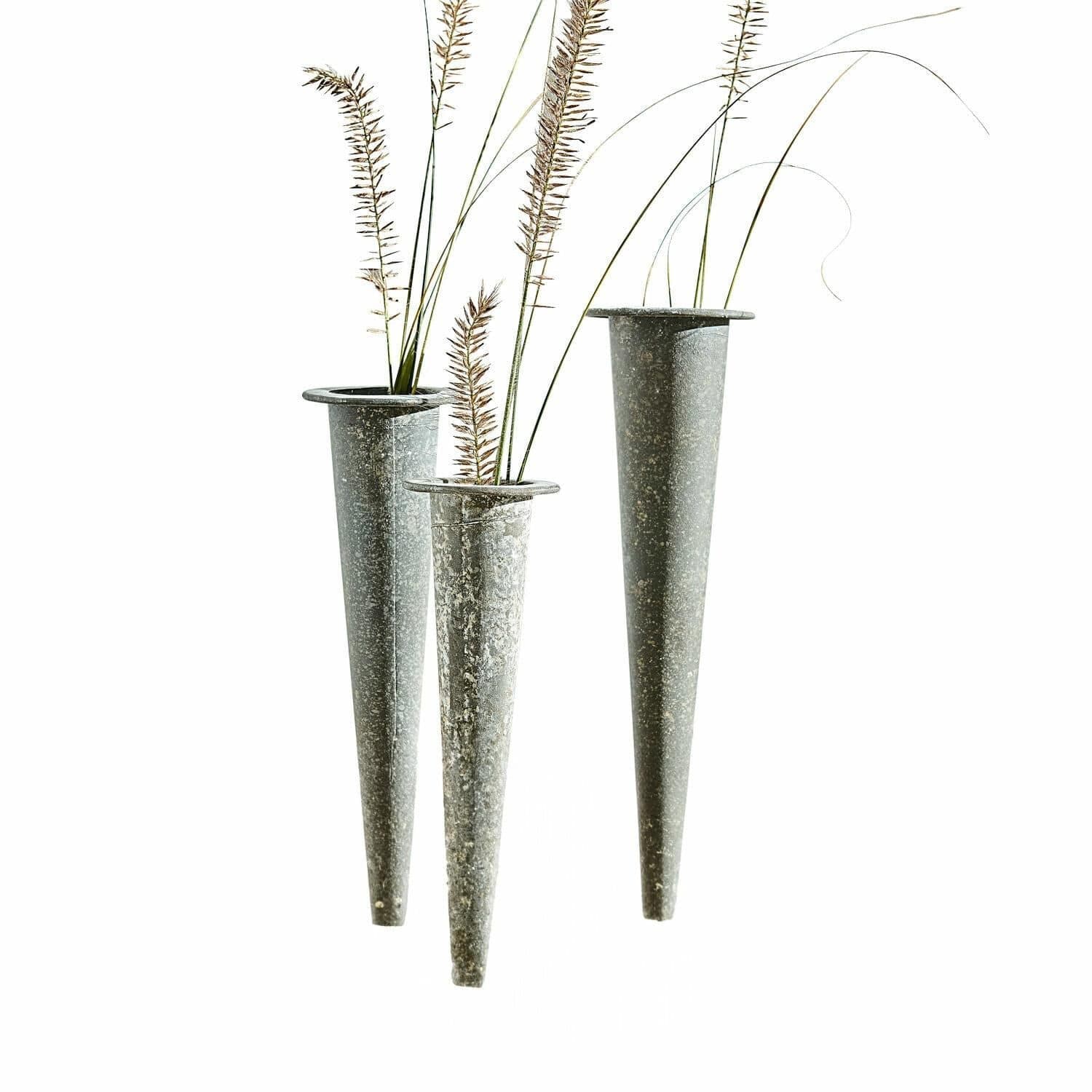 Mirabeau Übertopf Vase 3er Set Vullierens antikgrau Eisen - Bild 2