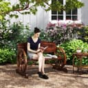 Outsunny Gartenbank 2-Sitzer Holz Verkohlt Bild 2