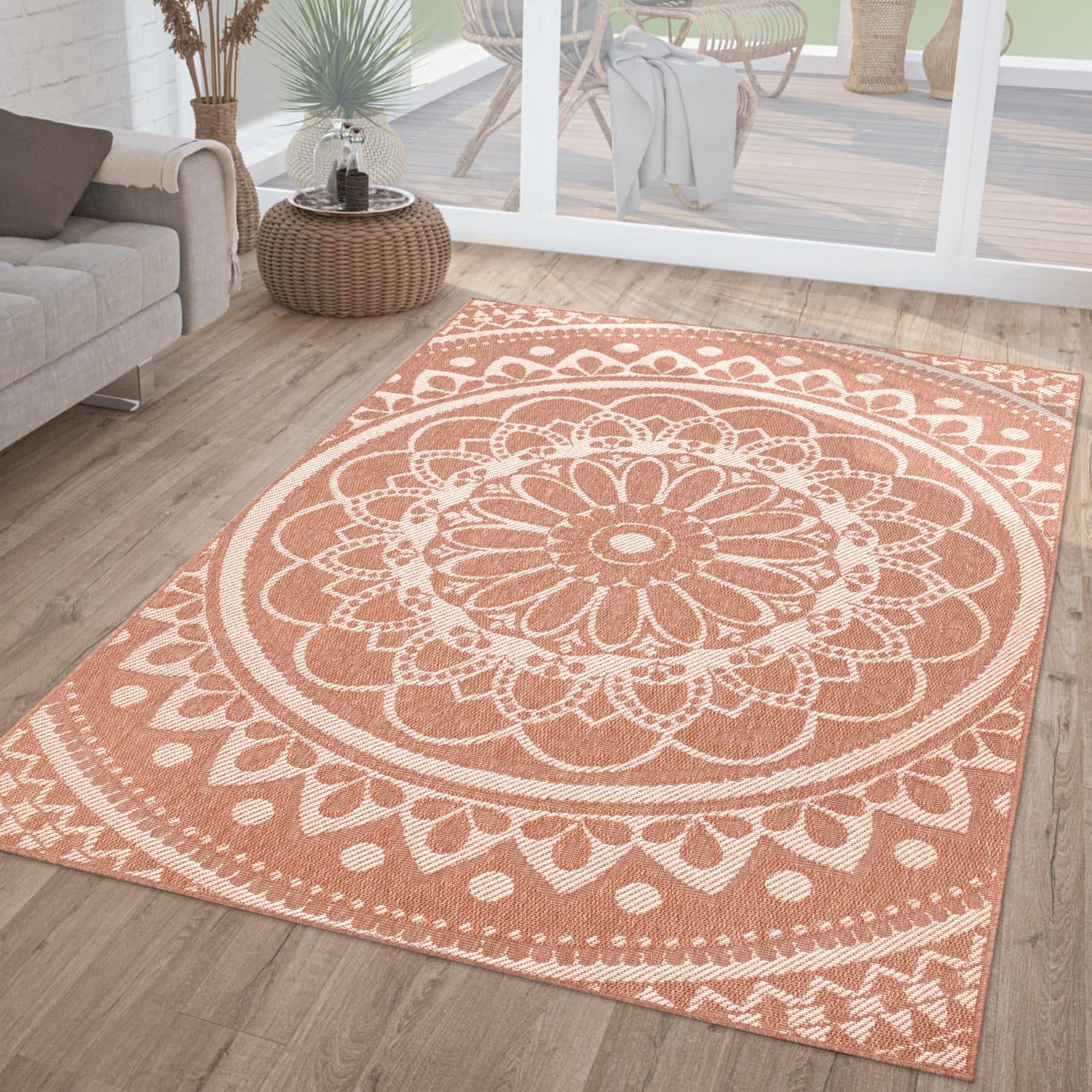 TT Home Teppich Orientalisch Apricot Wetterfest - Bild 2