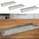 CEPEWA Dekotablett 3er Set Grau Paulownia Holz Rechteckig Bild 2