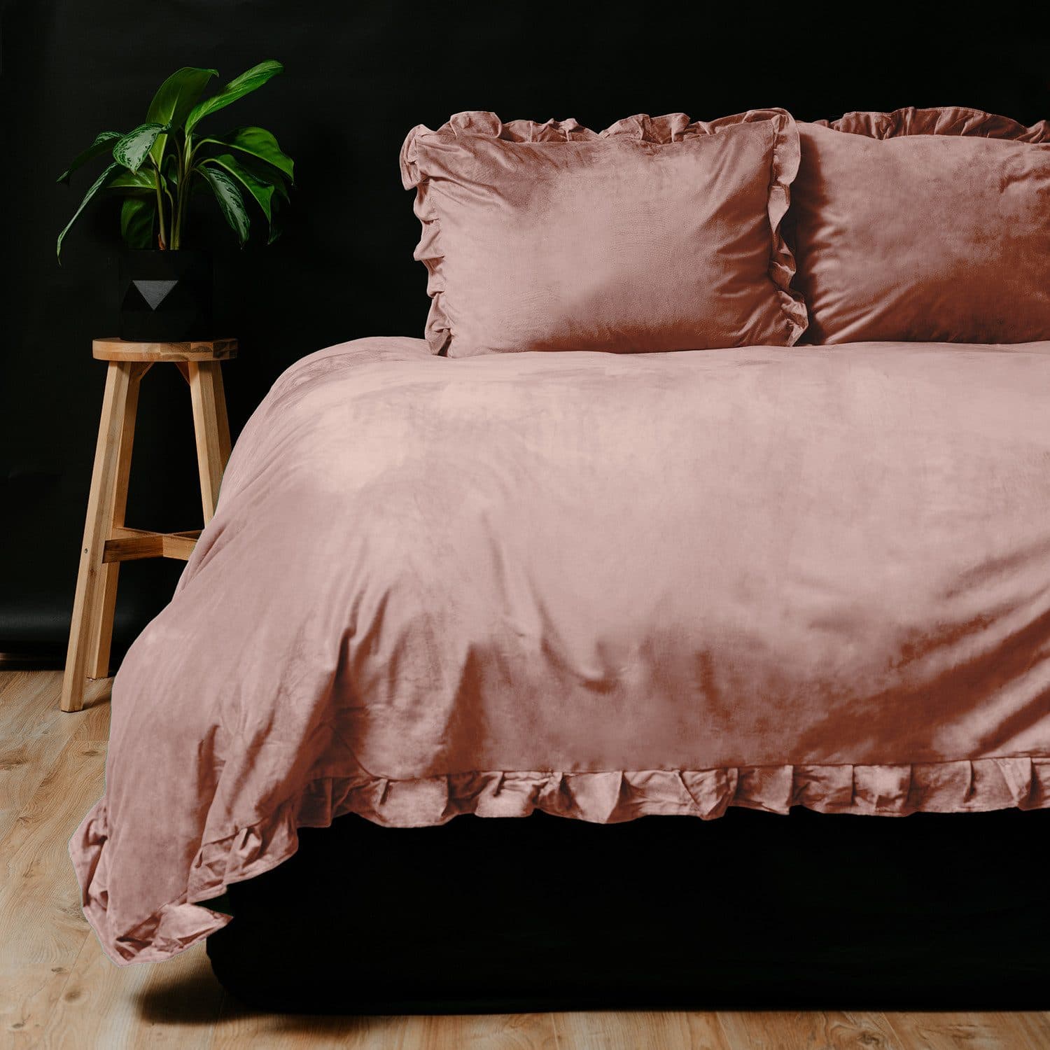Sitheim-Europe Bettwäsche Samt Rüschen Rosa 3-teilig - Bild 2