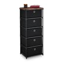relaxdays Kommode Holzoptik Schwarz Stoffschubladen Industrial Bild 2