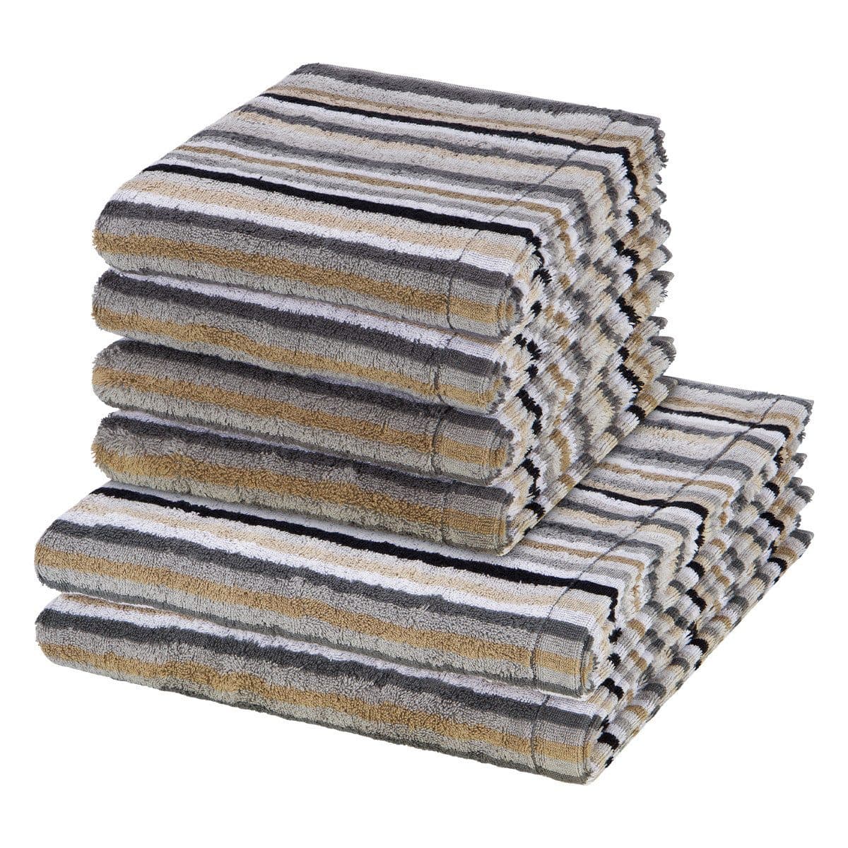 Cawö Handtuch Set Lifestyle 6-tlg. Grau Walkfrottee Baumwolle - Bild 2