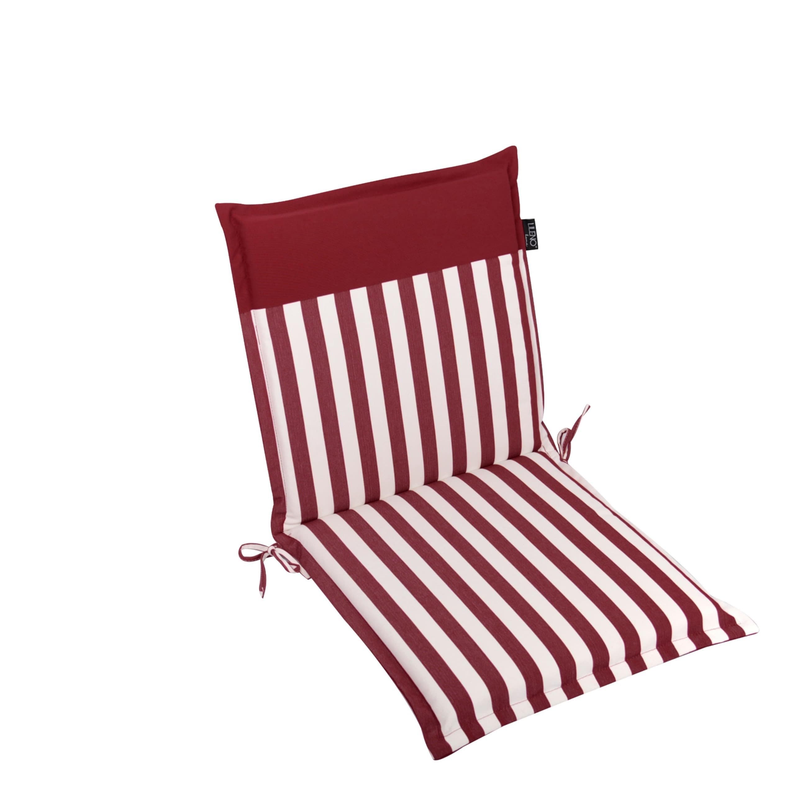 LILENO HOME Polsterauflage Gartenstuhl Niedriglehner Rot Streifen - Bild 2