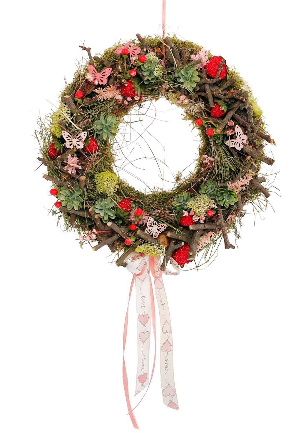 CreaFlor Home Dekokranz Erdbeeren Apfelzweige