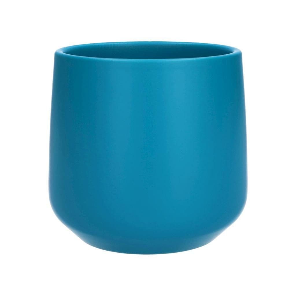 INNA-Glas Blumentopf Übertopf ZIOKA Keramik matt-türkis