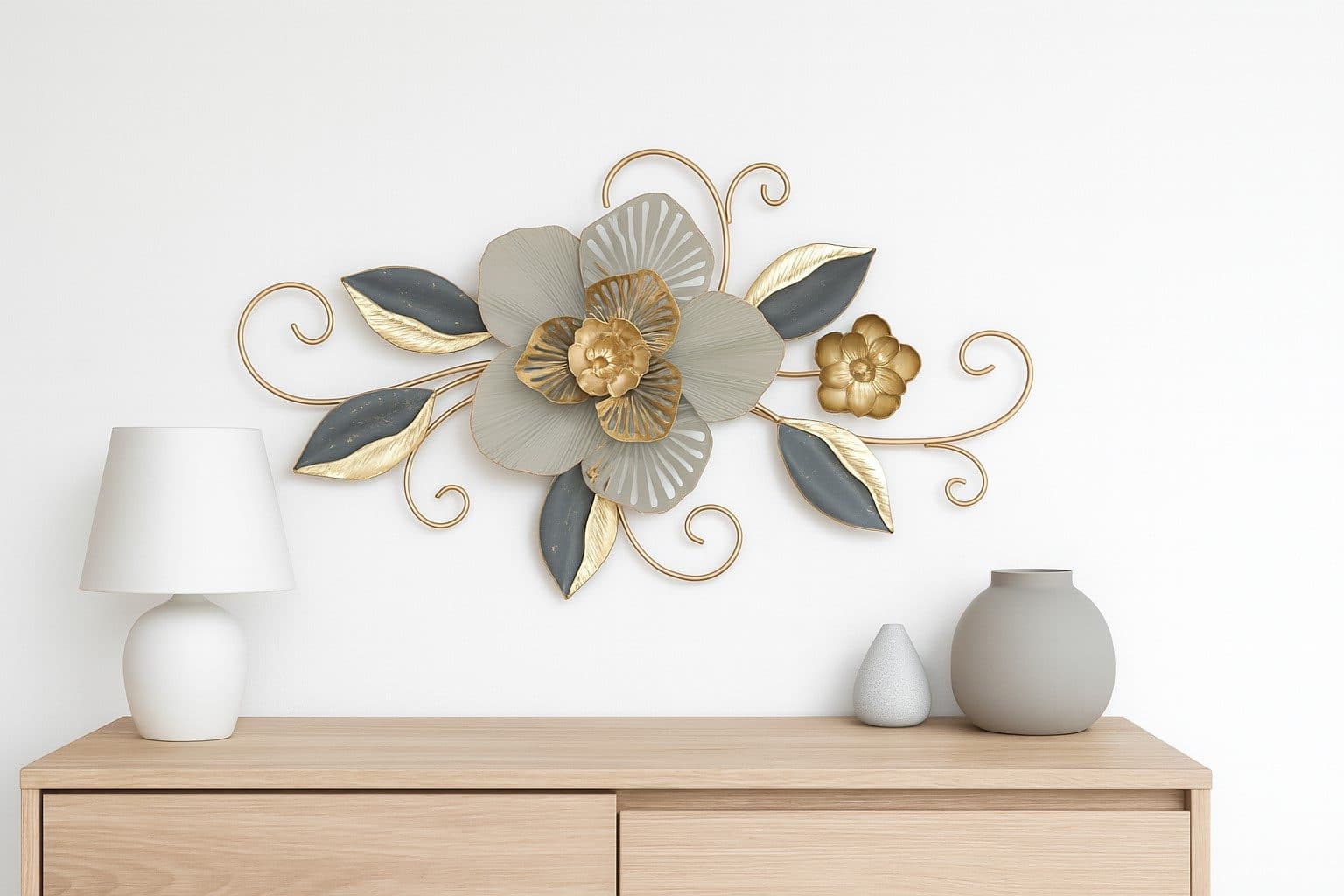 Wanddekoobjekt aus Metall, Motiv: Floral - Bild 2