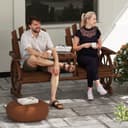Outsunny Gartenbank 2-Sitzer mit Tisch und Schirmloch Bild 2