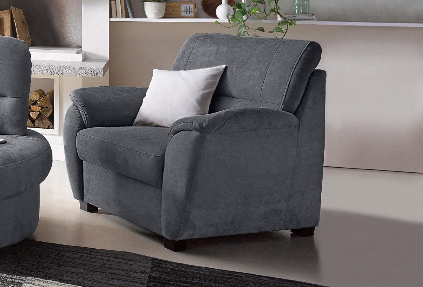 SIT & MORE Sessel Pandora Grau Luxus-Microfaser - Bild 2