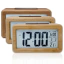mixed 24 Wecker Bambus Holzoptik Lichtsensor Schlummerfunktion Großes Display Bild 2