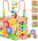 Ophy Motorikwürfel 6-in-1 Holz – Lernspielzeug für Babys ab 1 Jahr Bild 2