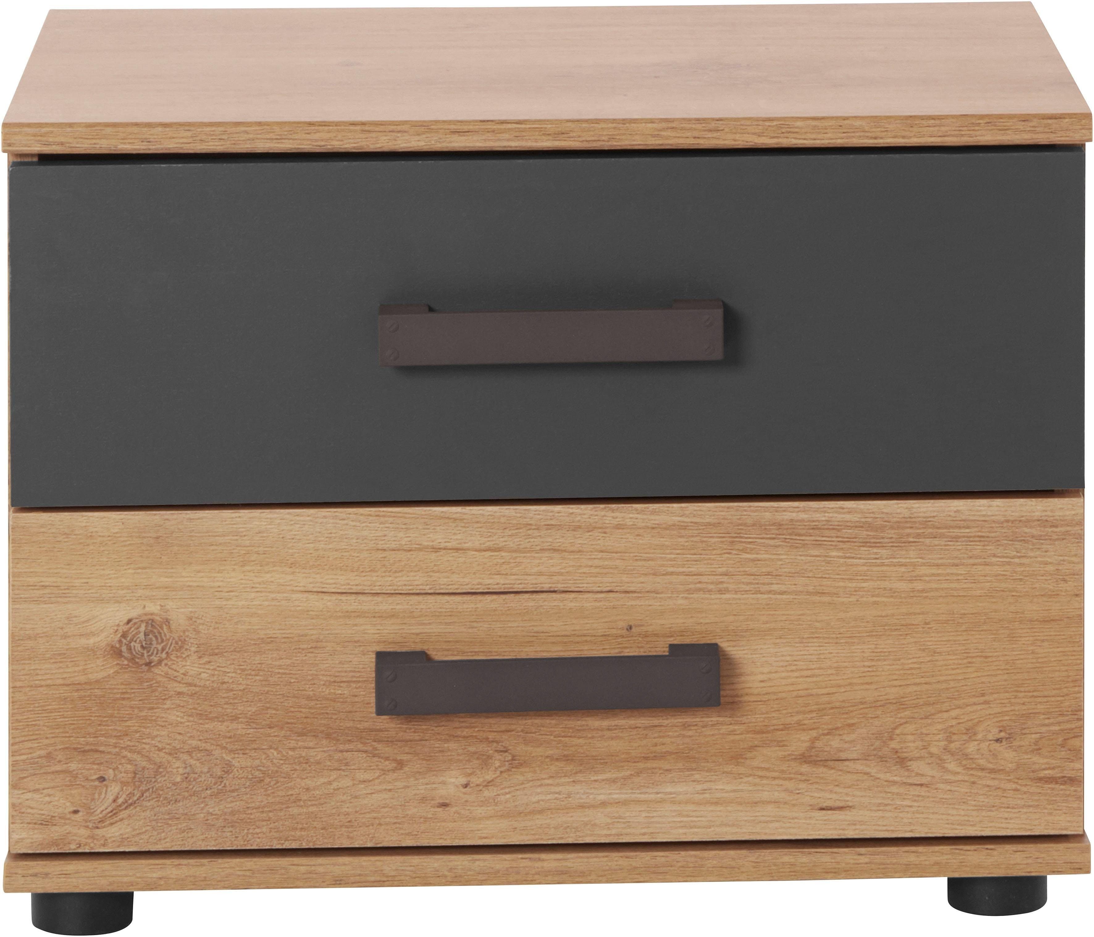 WIMEX Nachtschrank Malmoe Grau 2 Schubladen Industrial Design - Bild 2