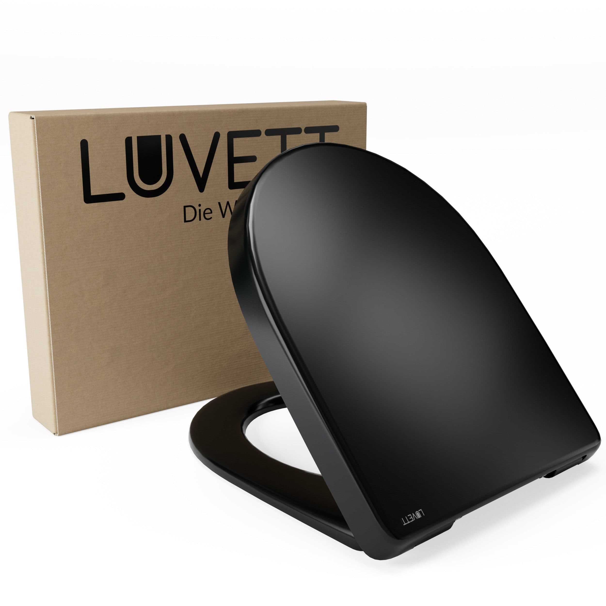 LUVETT WC-Sitz D140 Softclose Absenkautomatik Schwarz D-Form - Bild 2