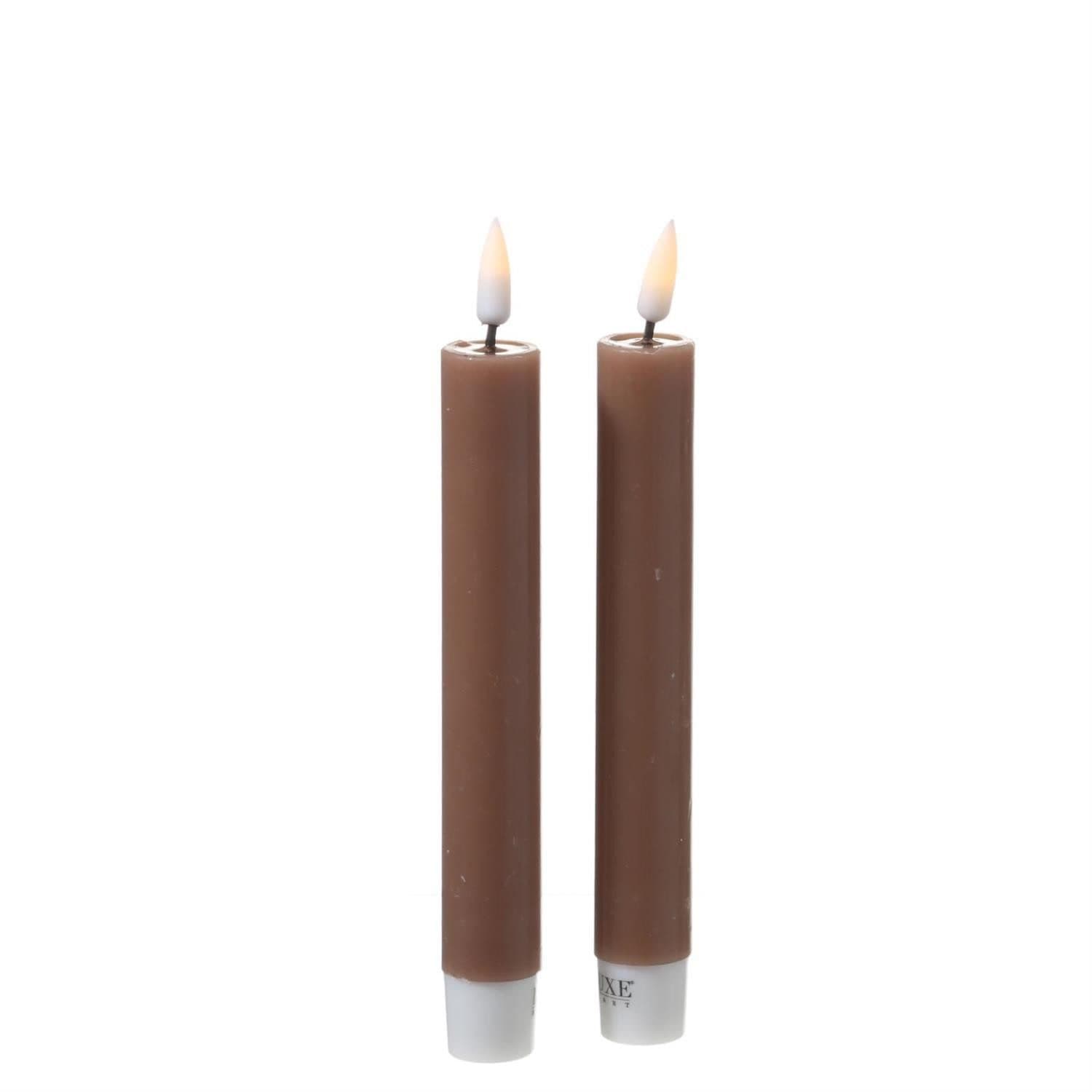 Deluxe Homeart LED-Stabkerzen Echtwachs Karamell 15cm 2er Set - Bild 2