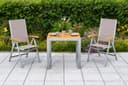 Merxx Naxos 3-tlg. Garten-Essgruppe mit ausziehbarem Tisch Grau/Silber Bild 2