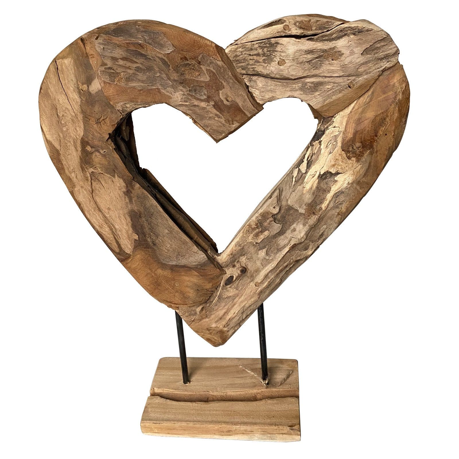 Deko AS Herz-Skulptur Teakholz 47x37 cm - Bild 2