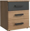 WIMEX Nachtkommode Cork Industrial Design Grau/Braun 3 Schubladen Bild 2